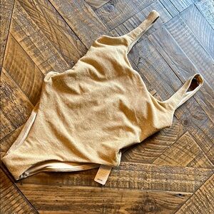 Aerie Gold Shimmer One-Piece Swimsuit